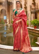 Silk Red Wedding Wear Weaving Saree